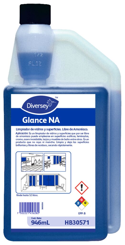 GLANCE NA 6x946ml - Limpiador de vidrios y superficies. Libre de Amoniaco